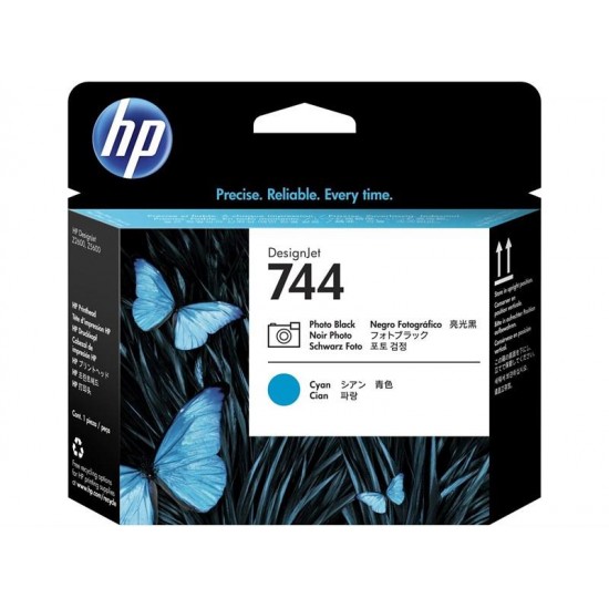 HP 744-F9J86A Baskı Kafası Mavi ve Foto Siyah