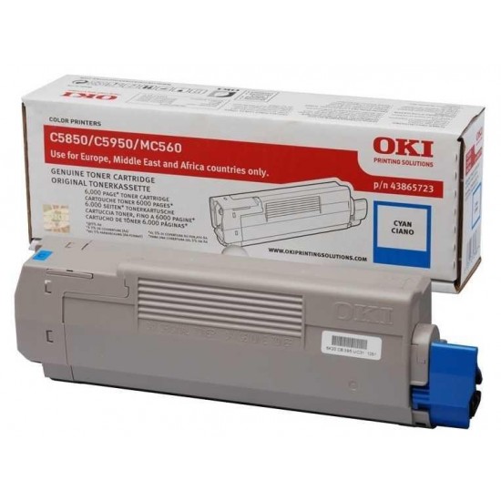 Oki C5850-43865743 Mavi Orijinal Toner